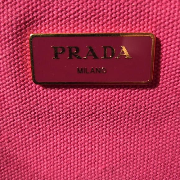 Prada Canapa Logo Satchel Pink With Strap And Entrupy Certificate - Picture 14 of 17